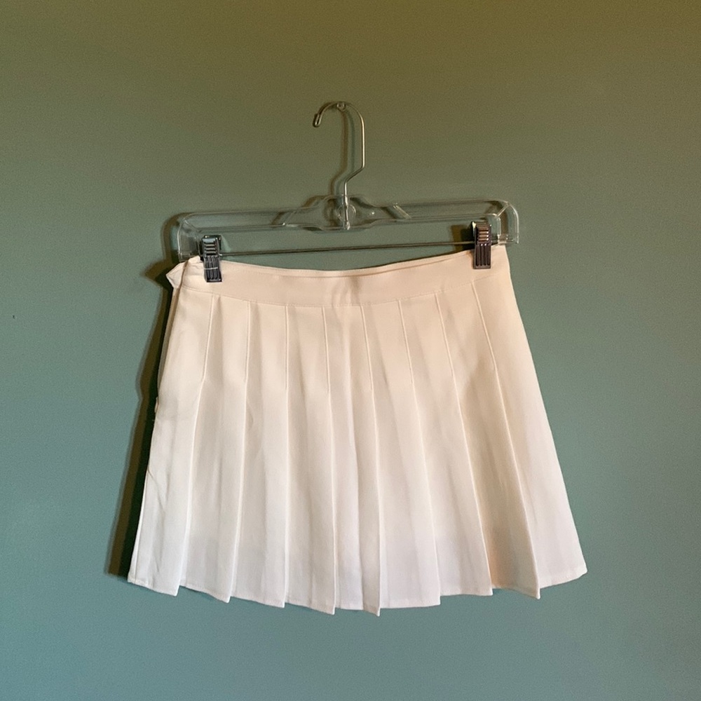 Empty Soda brand white pleated tennis skirt